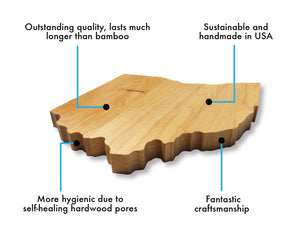 OHIO Cutting Board & OHIO Gifts, Home Decor or Souvenir Made in USA