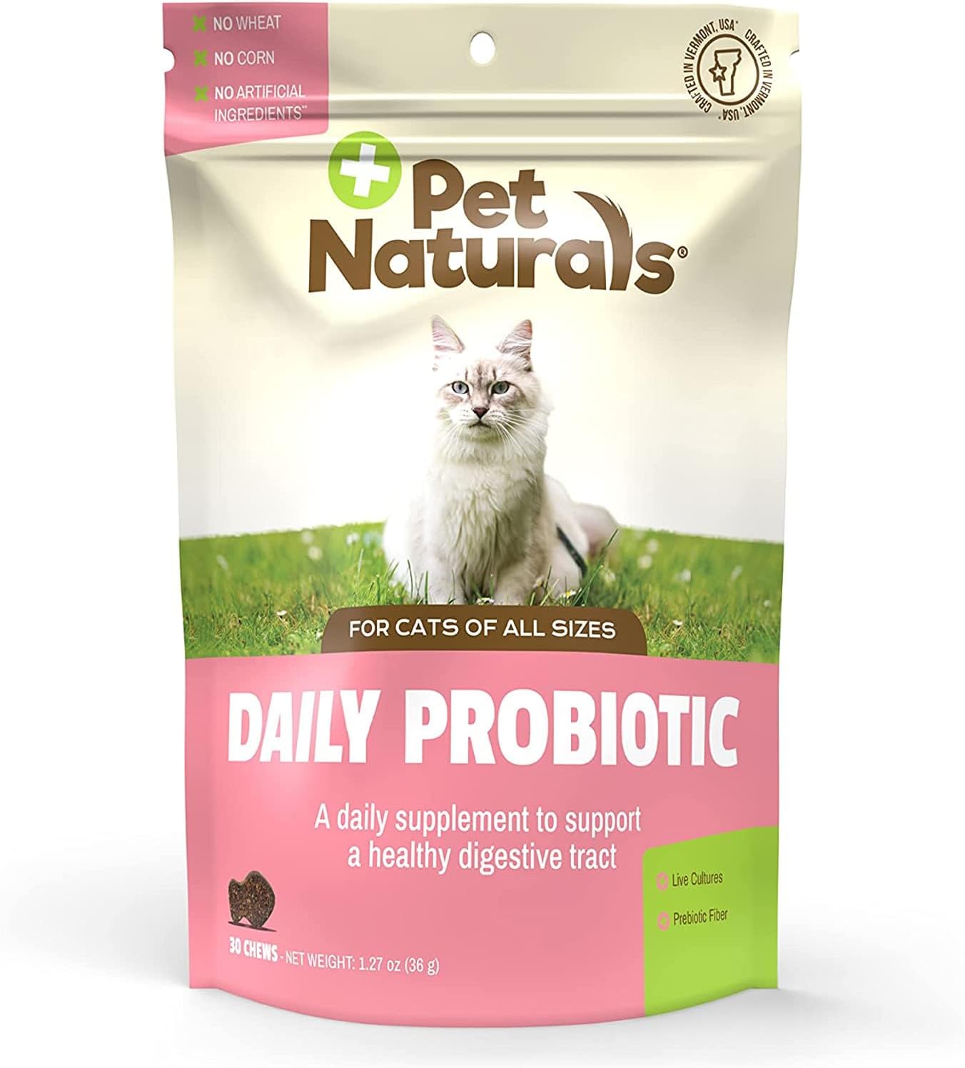 Pet Naturals Daily Probiotic for Cats, 30 Chews - Digestive and Immune Support Supplement for Cats