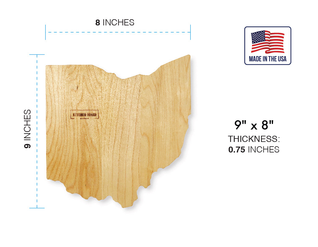 OHIO Cutting Board & OHIO Gifts, Home Decor or Souvenir Made in USA