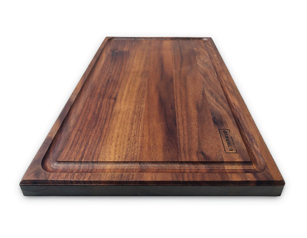 Large Walnut Wood Cutting Board with Juice Groove - 16x10 1/2 inches