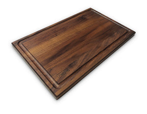 Large Walnut Wood Cutting Board with Juice Groove - 16x10 1/2 inches