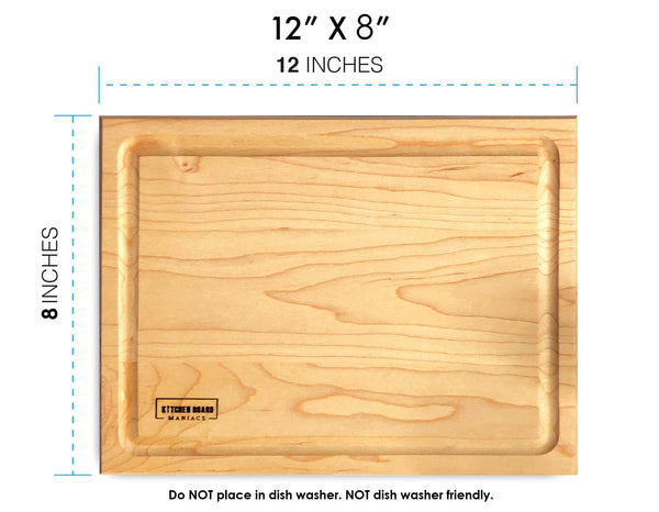 Medium Maple Wood Cutting Boards for Kitchen 12X8 - Great Butter